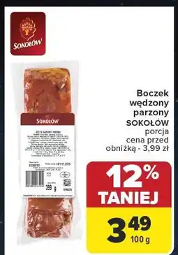 Carrefour Market Boczek wędzony parzony SOKOŁÓW oferta