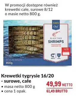 Makro Krewetki tygrysie 16/20 – surowe, całe METRO Chef oferta