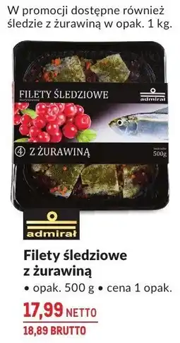 Makro Filety śledziowe z żurawiną admiral oferta