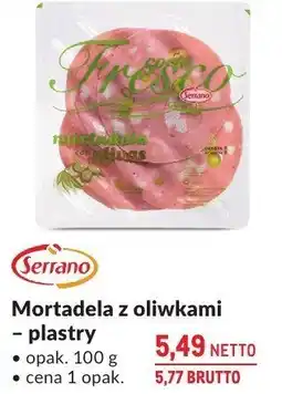 Makro Mortadela z oliwkami plastry Serrano oferta