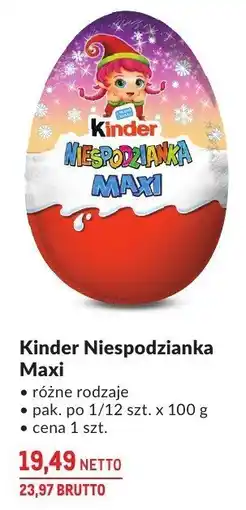 Makro Kinder Niespodzianka Maxi różne rodzaje oferta