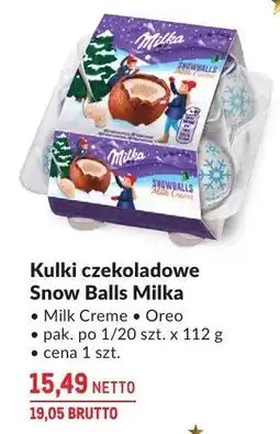 Makro Kulki czekoladowe Snow Balls Milka Milk Creme / Oreo oferta