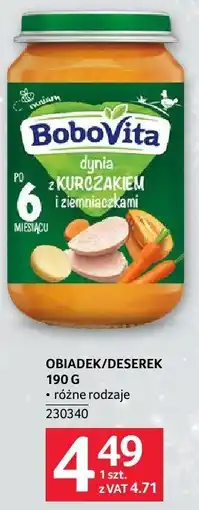 Selgros Obiadek/deserek BoboVita 190g różne rodzaje oferta