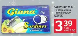 Selgros Sardynki 125g w oleju, w sosie pomidorowym Giana oferta