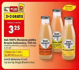 Biedronka Sok 100% tłoczone jabłko Bracia Sadownicy, 750 ml oferta