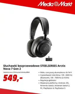 Media Markt Słuchawki bezprzewodowe STEELSERIES Arctis oferta