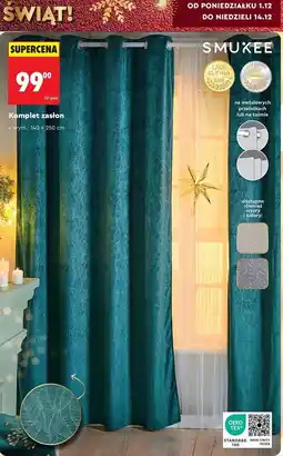 Biedronka Zasłony 140 x 250 cm na taśmie Smukee oferta
