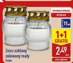 ALDI Znicz szklany zalewany mały oferta