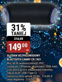 bi1 Głośnik bezprzewodowy bluetooth camry cr 1901 oferta