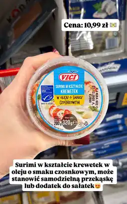 Biedronka Surimi w kształcie krewetek w oleju o smaku czosnkowym VICI oferta