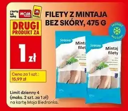 Biedronka Filety z Mintaja bez skóry, 475 g DRUGI ZA 1 ZŁ Seacon oferta