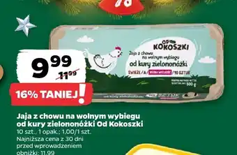 Jaja z chowu na wolnym wybiegu od kury zielononóżki Od Kokoszki