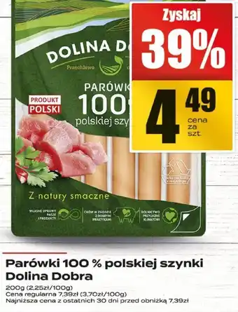 Parówki 100% polskiej szynki Dolina Dobra