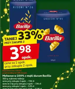 Auchan Makaron w 100% z mąki durum Barilla oferta
