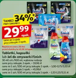 Auchan Tabletki, kapsułki lub żel do zmywarki Finish oferta