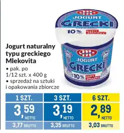 Makro Jogurt naturalny typu greckiego Mlekovita oferta