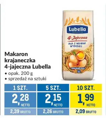 Makro Makaron krajaneczka 4-jajeczna Lubella oferta