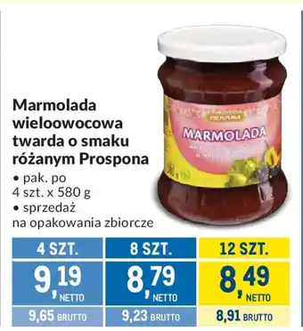 Makro Marmolada wieloowocowa twarda o smaku różanym Prospona oferta