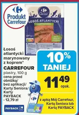 Carrefour Market Łosoś atlantycki marynowany z koprem CARREFOUR plastry 100 g oferta