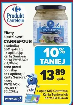 Carrefour Market Filety śledziowe CARREFOUR z cebulką 650 g/448 g oferta