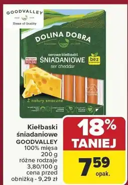 Carrefour Kiełbaski śniadaniowe GOODVALLEY 100% mięsa 200 g różne rodzaje, 3,80/100 g oferta