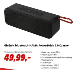 Media Markt Głośnik bluetooth HAMA PowerBrick 2.0 Czarny oferta