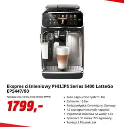 Media Markt Ekspres ciśnieniowy PHILIPS Series 5400 LatteGo oferta