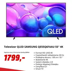 Media Markt Telewizor QLED SAMSUNG QE55Q6FAAU 55" 4K oferta