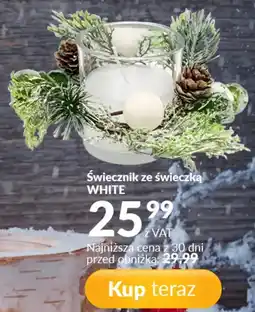 Poczta Polska Świecznik ze świeczką WHITE oferta