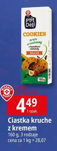 E.Leclerc Ciastka kruche z kremem orzechowym i kawałkami czekolady Wiodąca Marka P'tit Deli oferta