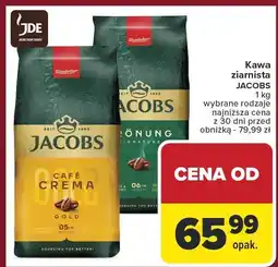 Carrefour Kawa ziarnista Jacobs, 1 kg, wybrane rodzaje oferta