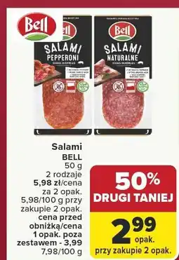 Carrefour Salami BELL (pepperoni, naturalne) 90g lub 50g oferta