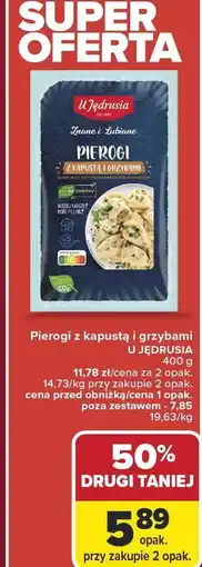 Carrefour Pierogi z kapustą i grzybami U JĘDRUSIA 400g oferta