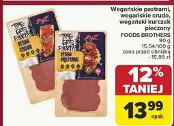 Carrefour Wegańskie pastrami, wegańskie crudo, wegański kurczak pieczony FOODS BROTHERS 100g oferta