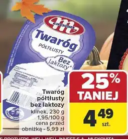Carrefour Twaróg półtłusty bez laktozy MLEKOVITA 250g oferta