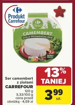 Carrefour Ser camembert z ziołami CARREFOUR 120g oferta