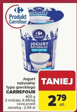 Carrefour Jogurt naturalny typu greckiego CARREFOUR oferta