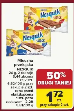Carrefour Mleczna przekąska NESQUIK SNACK oferta