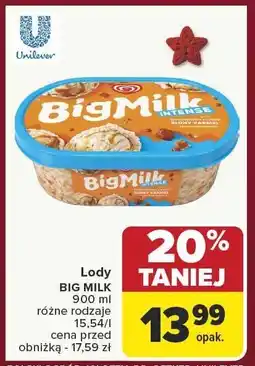 Carrefour Lody BIG MILK różne rodzaje oferta
