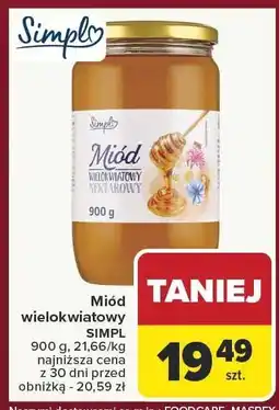 Carrefour Miód wielokwiatowy SIMPL 900 g oferta
