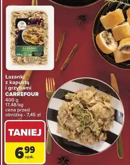 Carrefour Łazanki z kapustą i grzybami CARREFOUR 400 g oferta