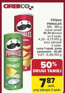 Carrefour Chipsy PRINGLES różne smaki oferta
