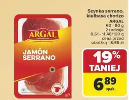 Carrefour Szynka serrano, kiełbasa chorizo Argal oferta