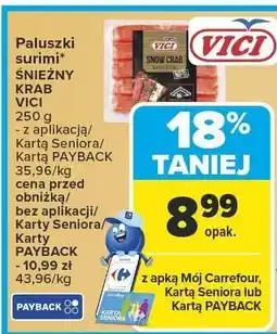 Carrefour Paluszki surimi śnieżny krab Vici oferta