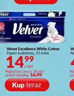 Poczta Polska Velvet Excellence White Cotton Papier toaletowy oferta