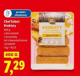 Lidl Krokiety Chef Select Krokiety z pieczarkami i mozzarellą lub z kapustą kiszoną i grzybami oferta