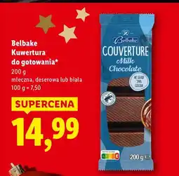 Lidl Kuwertura do gotowania Belbake Kuwertura do gotowania mleczna, deserowa lub biała oferta