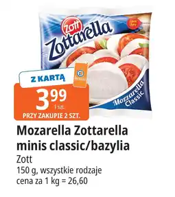 E.Leclerc Mozarella Zottarella minis classic/bazylia Zott oferta