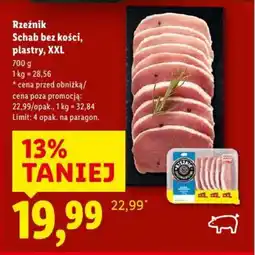 Lidl Rzeźnik Schab bez kości, plastry, XXL oferta