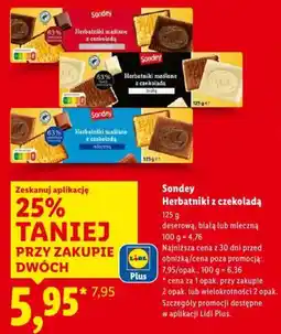 Lidl Sondey Herbatniki z czekoladą oferta